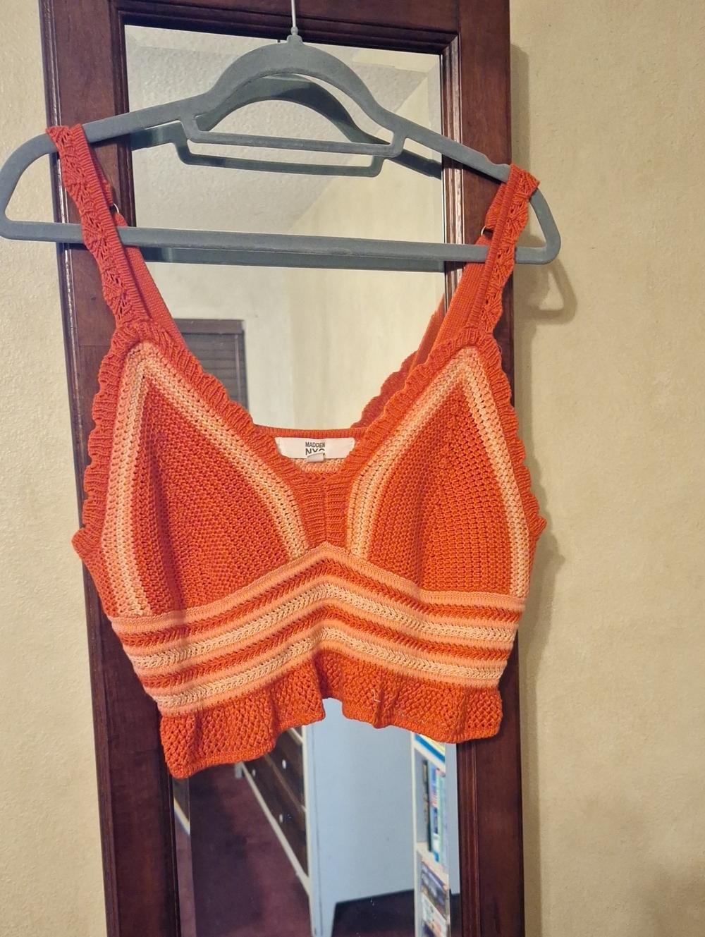 Madden NYC Brand Orange Crochet Tank Top Sz. XL